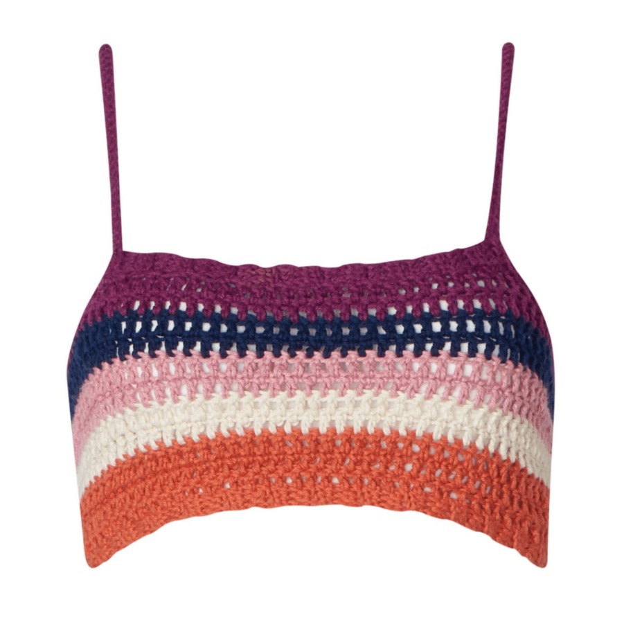 Women SOAH Cover Ups | Gia Sunset Crochet Crop Top