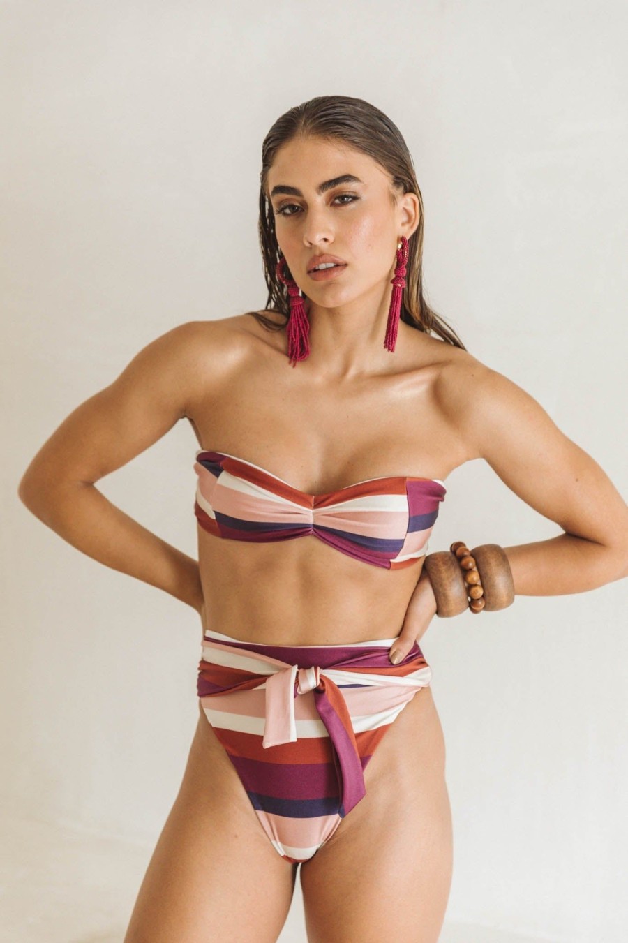 Swim SOAH Strapless | Eden Strapless Sunset Top