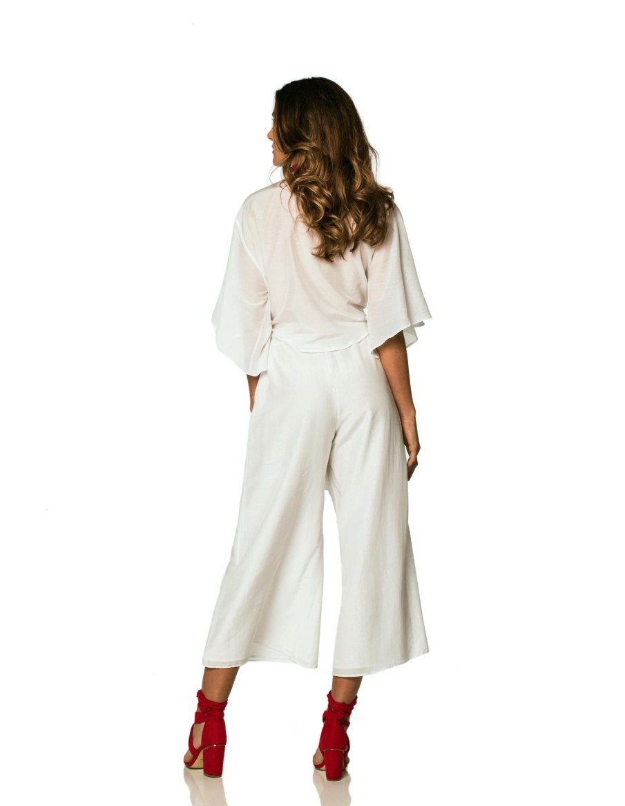 Women SOAH Tops | Sunny White Wrap Blouse