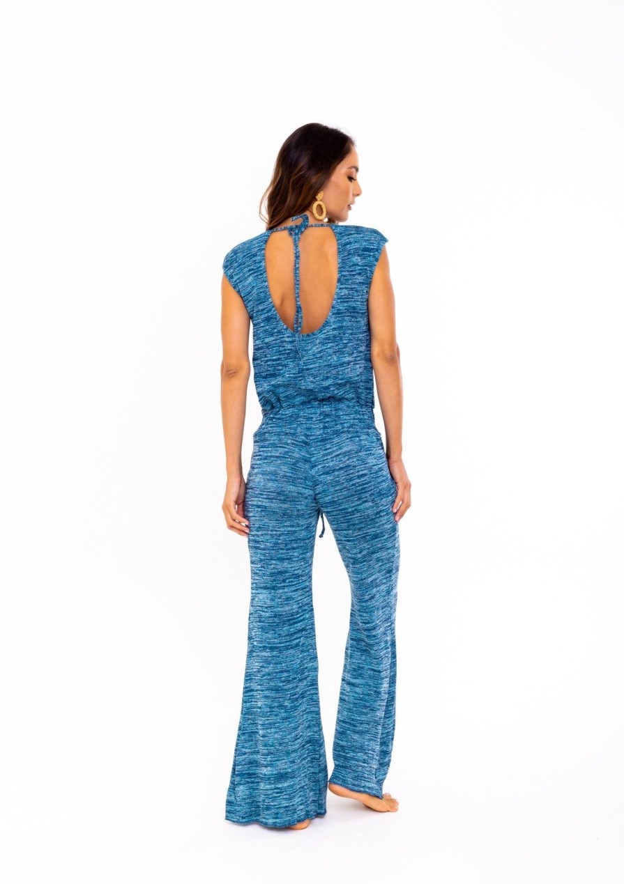 Women SOAH Jumpsuit | Tatiana Blue Jersey Jumpsuit