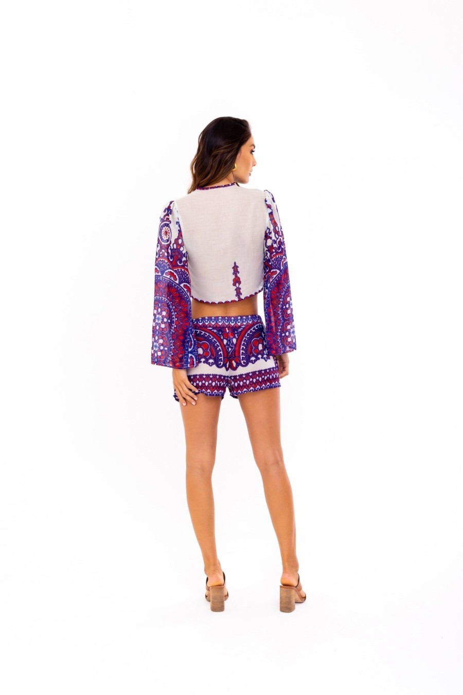 Women SOAH Tops | Cara Red Printed Crop Top