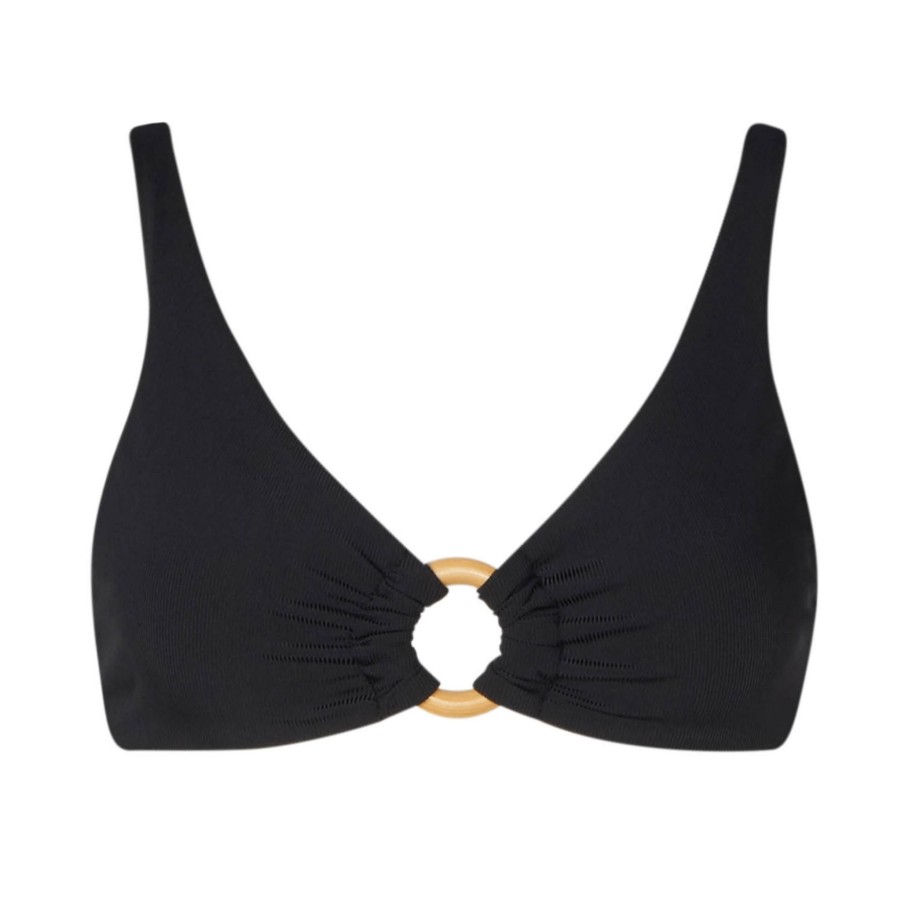 Swim SOAH Push Up | Rebecca Black Ribbed Bikini Top