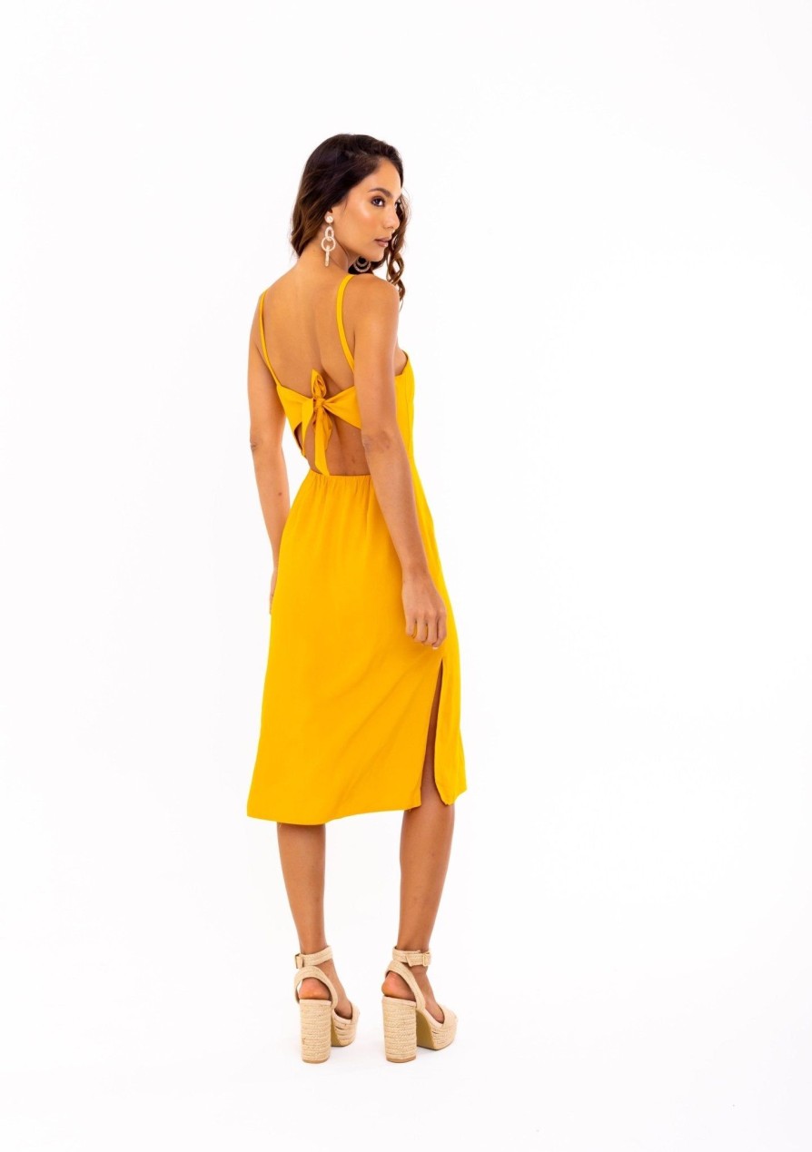 Women SOAH Dresses | Camilla Yellow Midi Dress