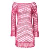 Women SOAH Cover Ups | Violet Fuchsia Crochet Mini Dress