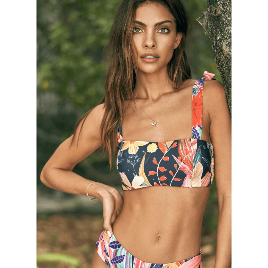 Swim SOAH Push Up | Mila Yellow Floral Bandeau Top