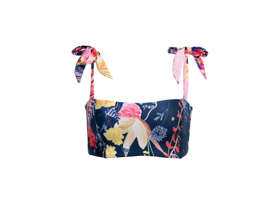 Swim SOAH Push Up | Mila Yellow Floral Bandeau Top