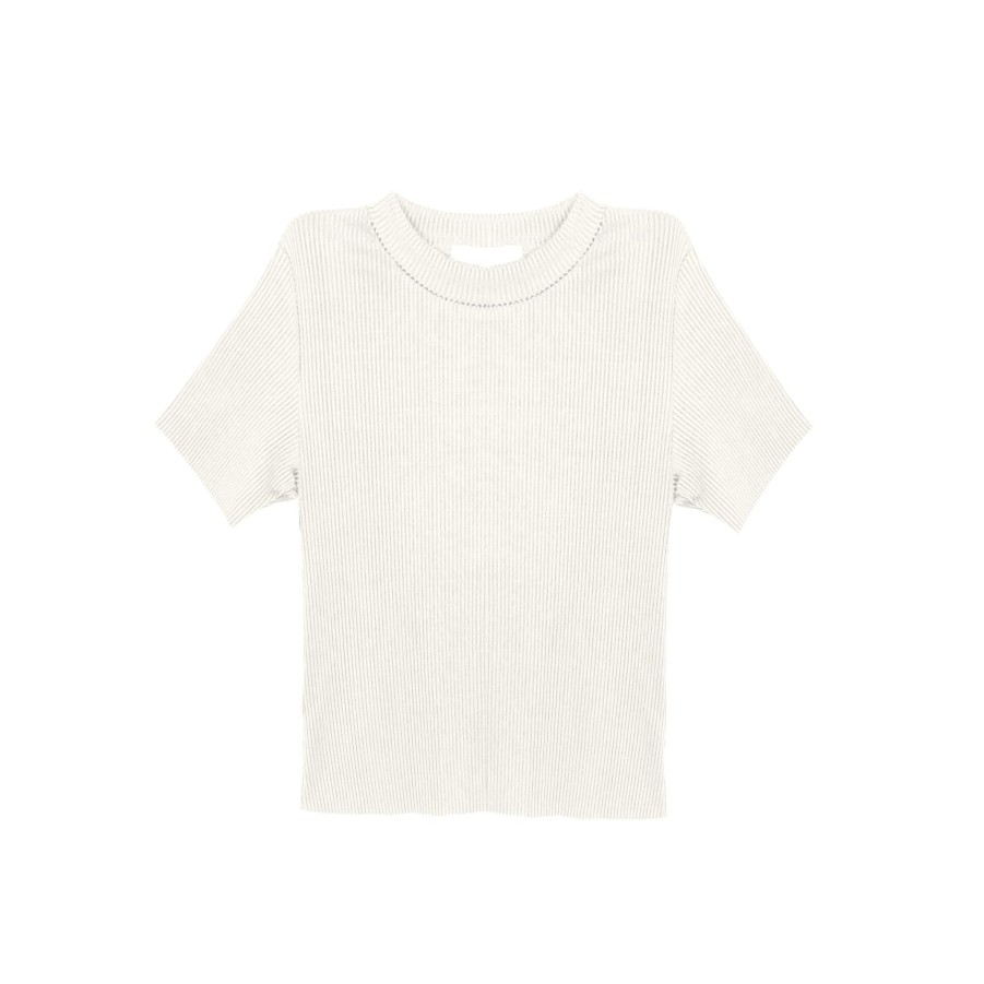 Women SOAH Tops | Tara Ribbed White Crop Top