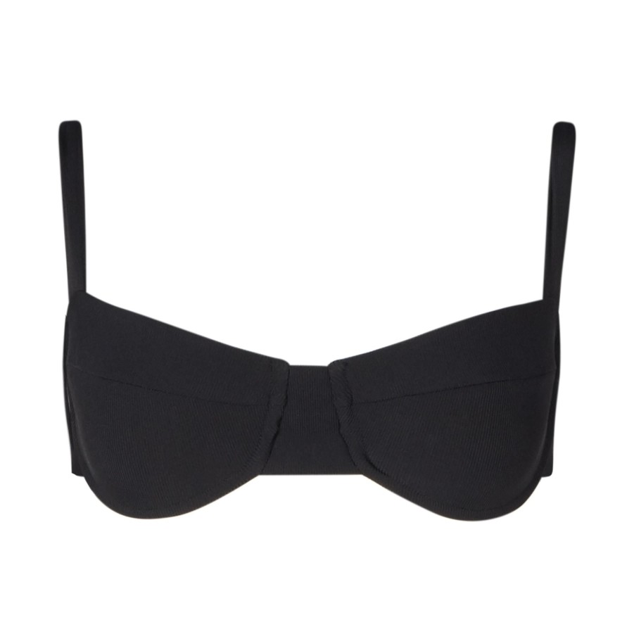 Swim SOAH Push Up | Riley Black Bustier Bikini Top