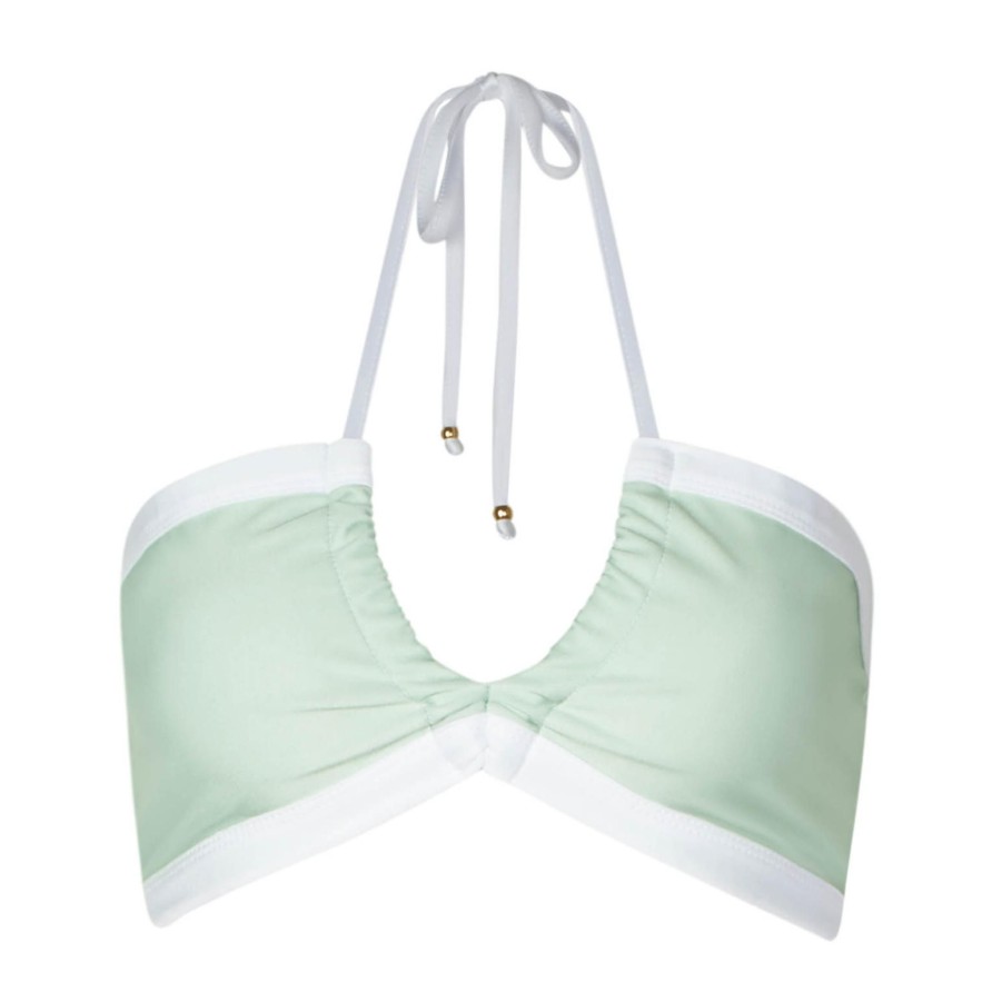 Swim SOAH Halter | Alicia Pastel Green Halter Bikini Top