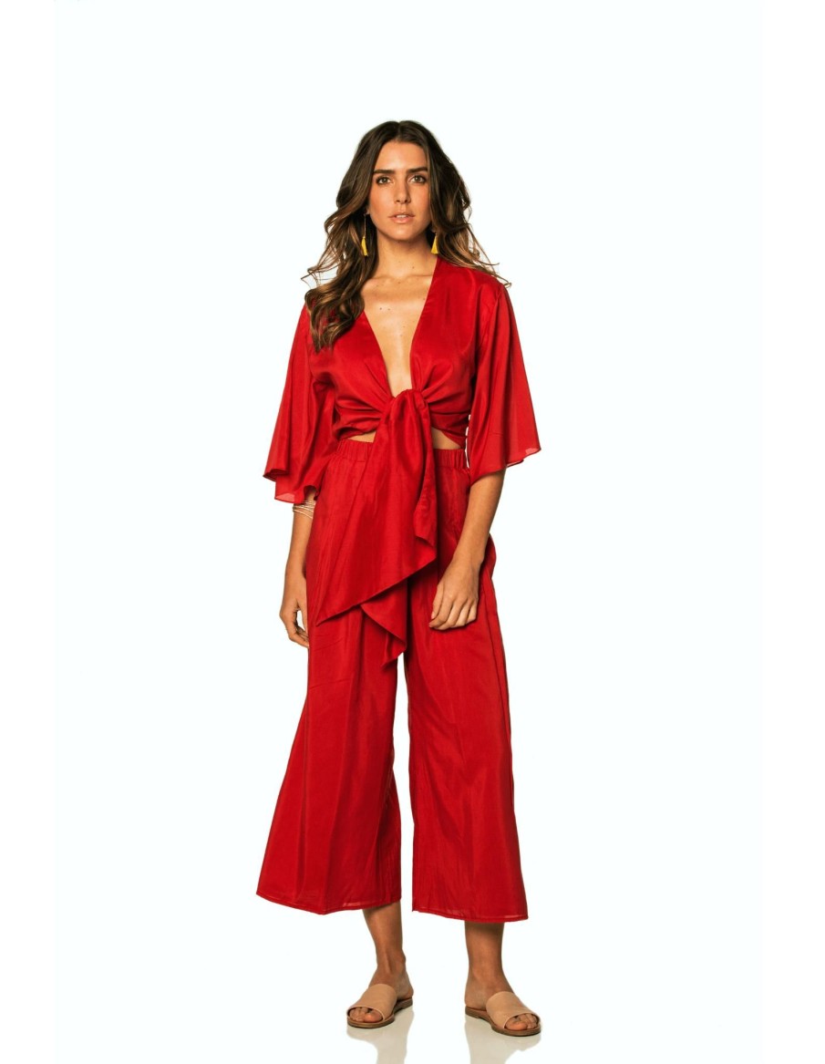 Women SOAH Pants | Coco Red Culottes Pants