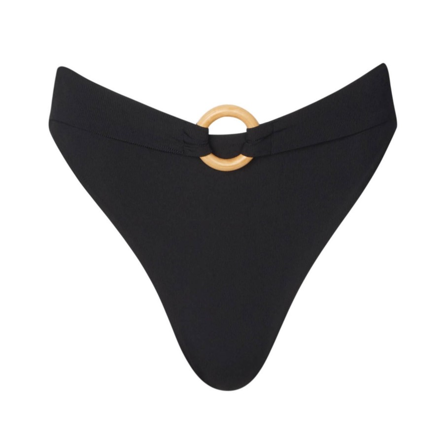 Swim SOAH Hight Waisted | Riley Black Ribbed High Waisted Bottom