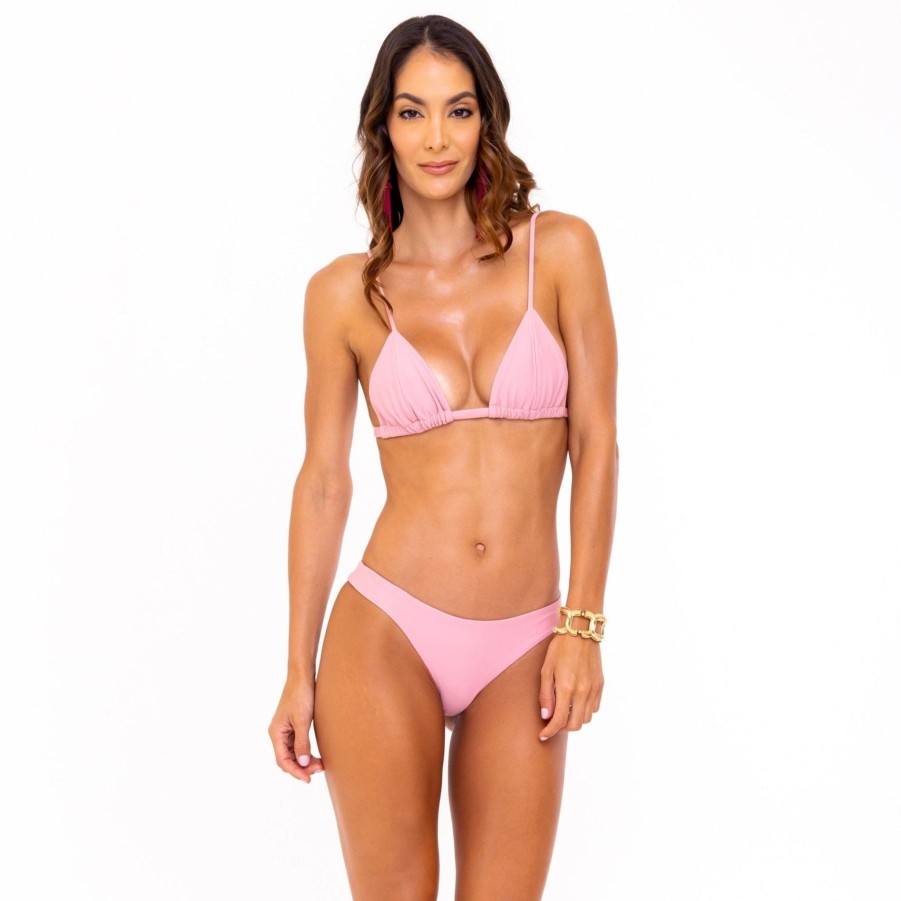 Swim SOAH Triangle | Holly Pink Triangle Bikini Top