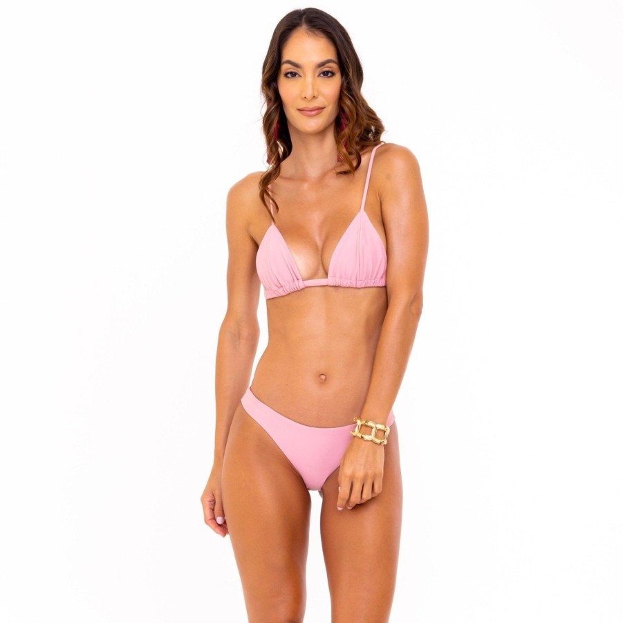 Swim SOAH Triangle | Holly Pink Triangle Bikini Top