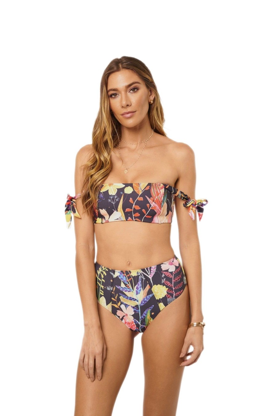 Swim SOAH Hight Waisted | Mila Yellow Floral High Waisted Bottom