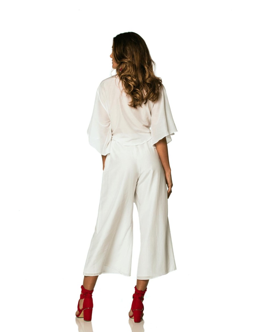 Women SOAH Pants | Coco White Culottes Pants