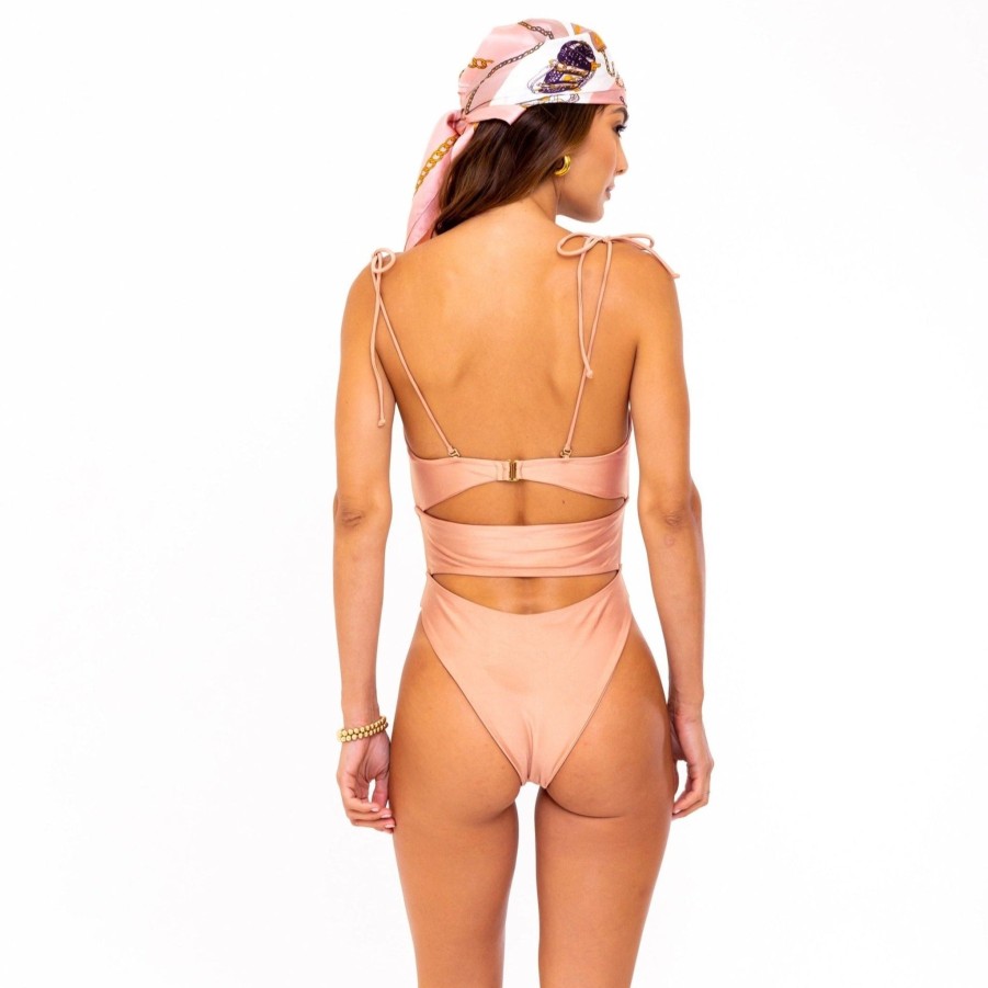 Swim SOAH Cut Out One Pice | Magdalena Rose Gold One Piece