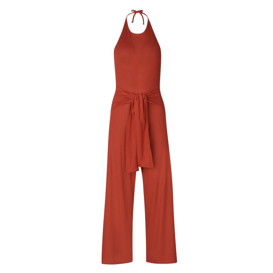 Women SOAH Resortwear | Liana Halter Terra Jumpsuit