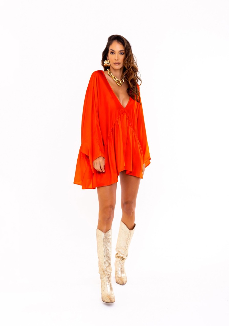 Women SOAH Tops | Coral Coral Oversized Tunic