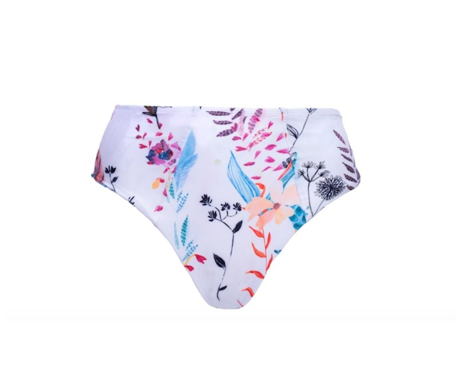 Swim SOAH Hight Waisted | Mila White Floral High Waisted Bottom