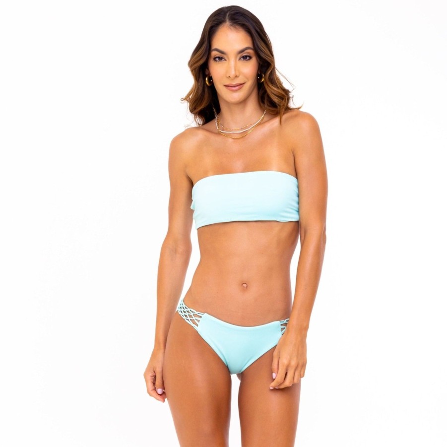 Swim SOAH Strapless | Hannah Aqua Bandeau Bikini Top