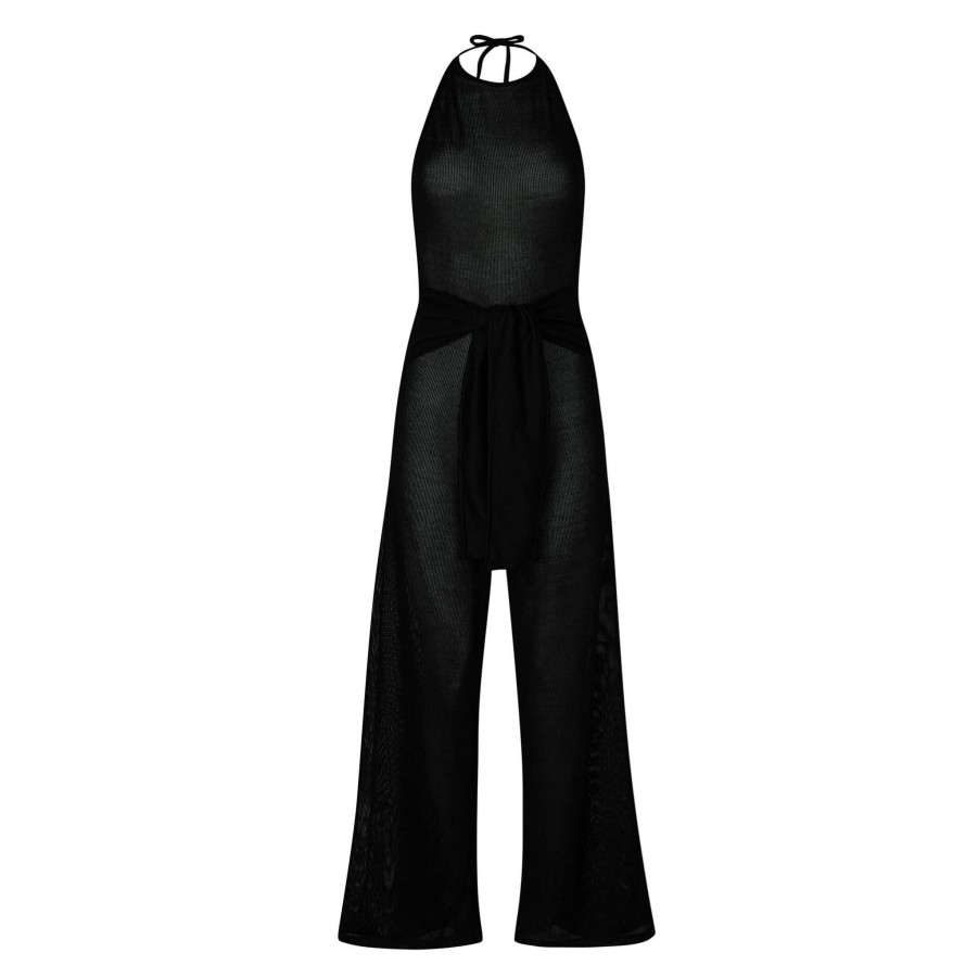 Women SOAH Resortwear | Liana Halter Black Jumpsuit